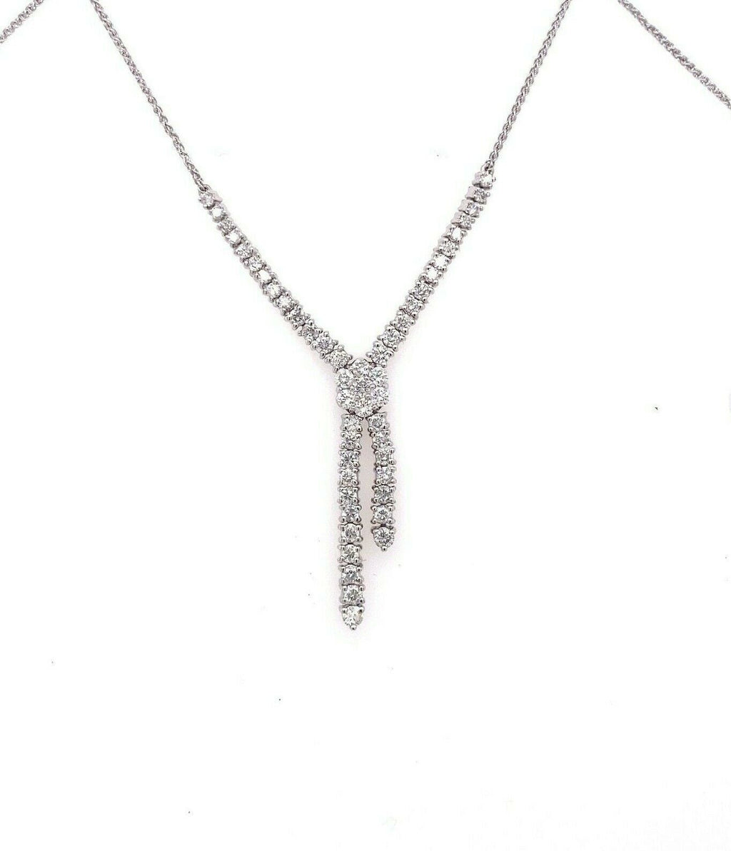14k White Gold 1.50 CT Diamond Fancy Ladies Necklace, S14634