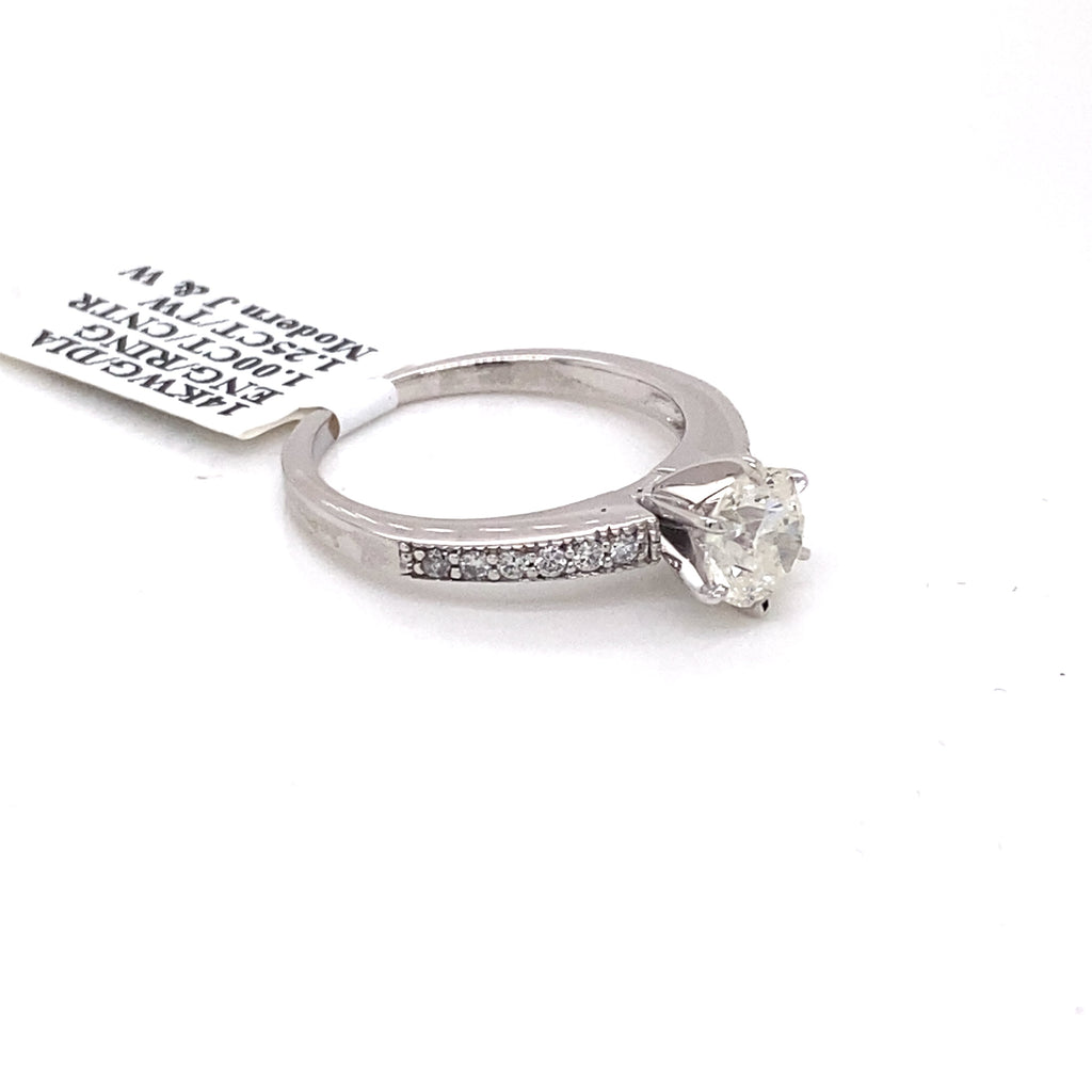 14k White Gold 1.25 CT Diamond Engagement Ring
