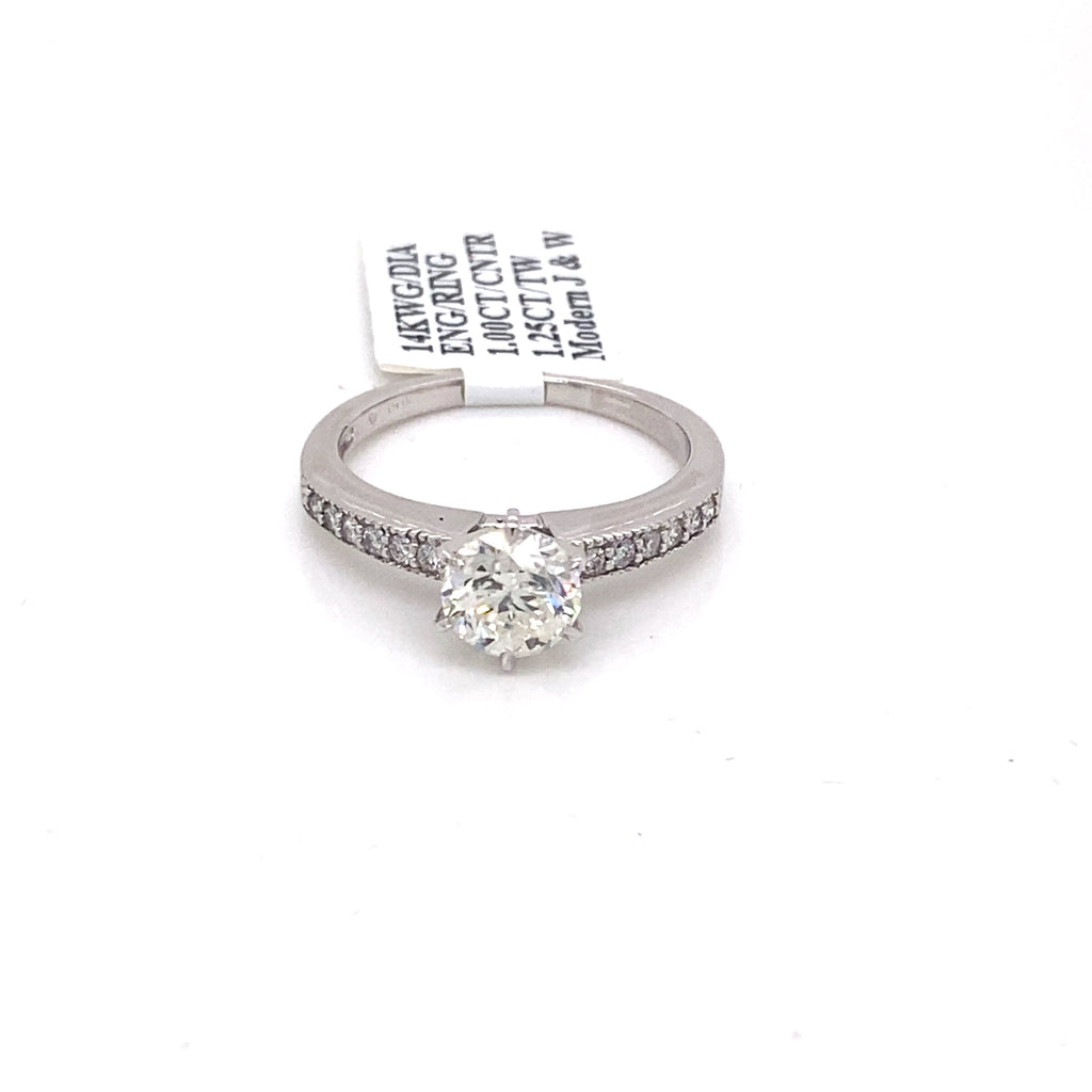 14k White Gold 1.25 CT Diamond Engagement Ring