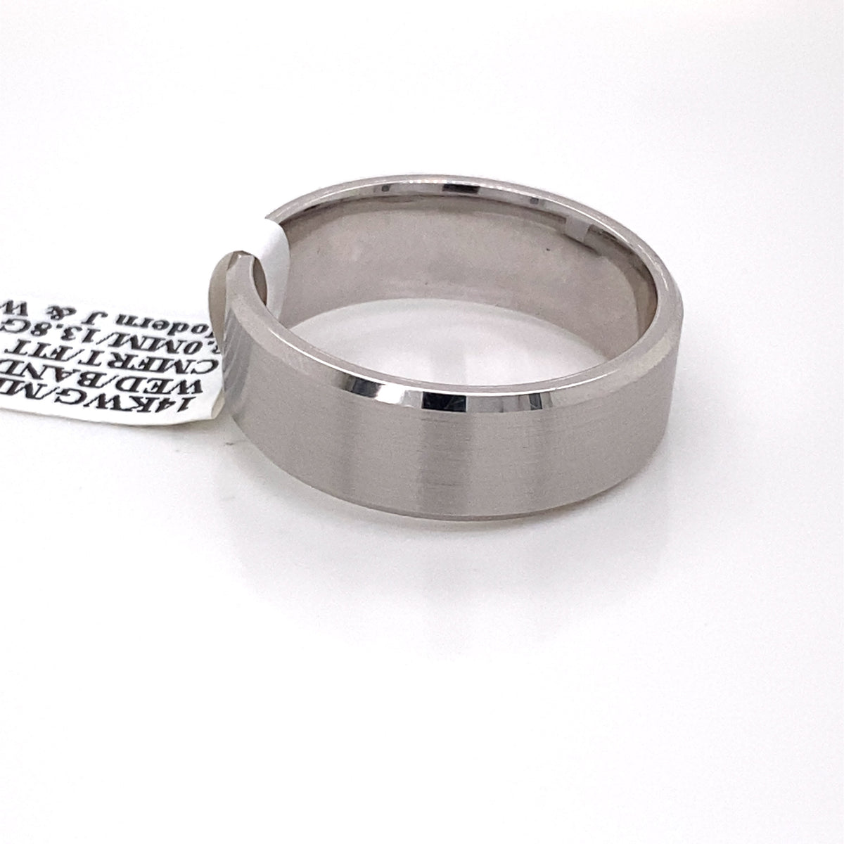 14k White Gold Men's Comfort Fit Wedding Band