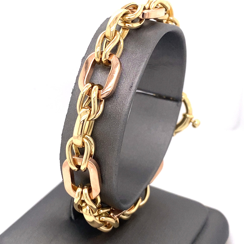 14k Two Tone Gold Fancy Ladies Bracelet, S106823