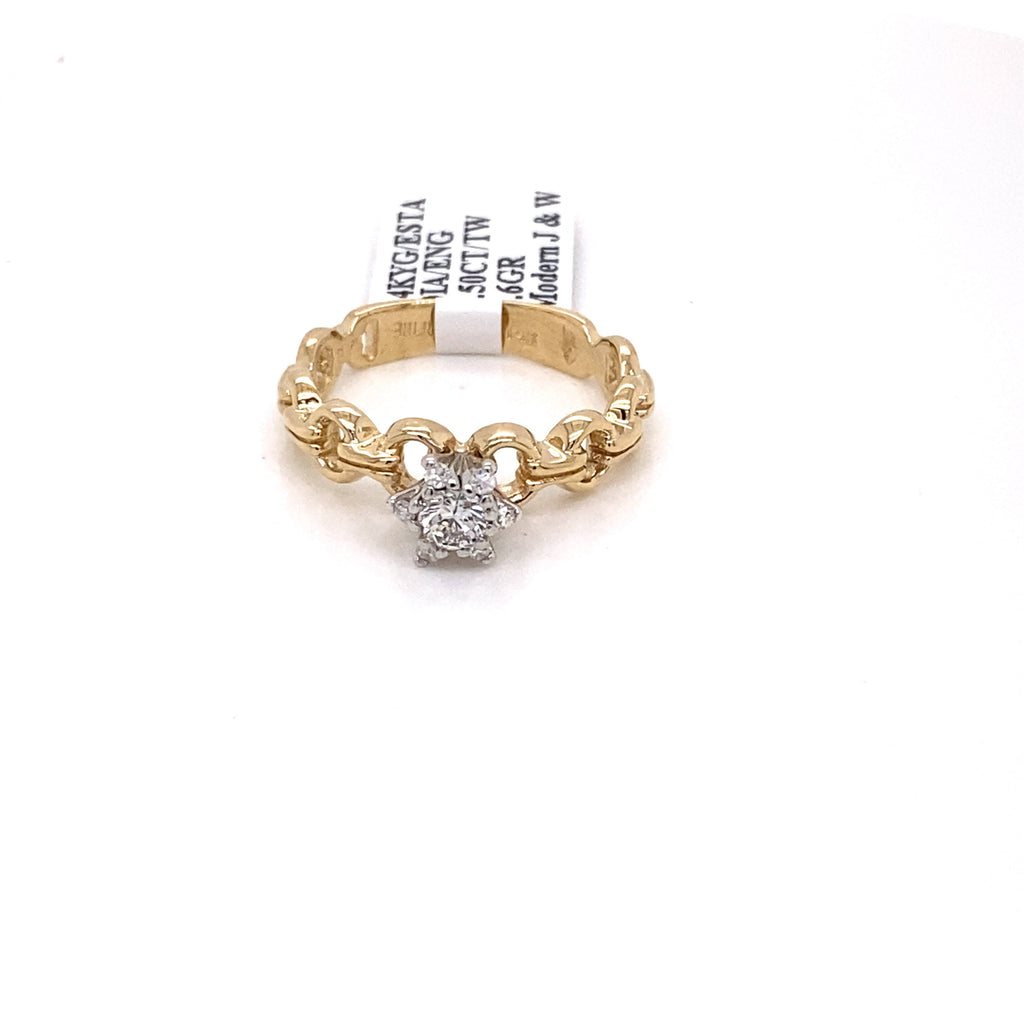 Estate 14k Yellow Gold 0.50 CT Diamond Engagement Ring