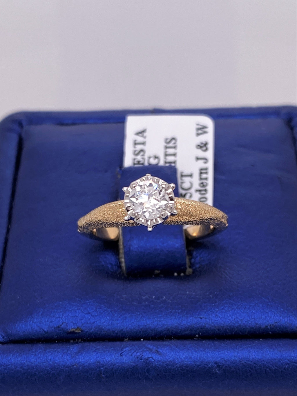 Estate 14k Yellow Gold 0.45 CT Diamond Engagement Ring W/ Arthritis Shank
