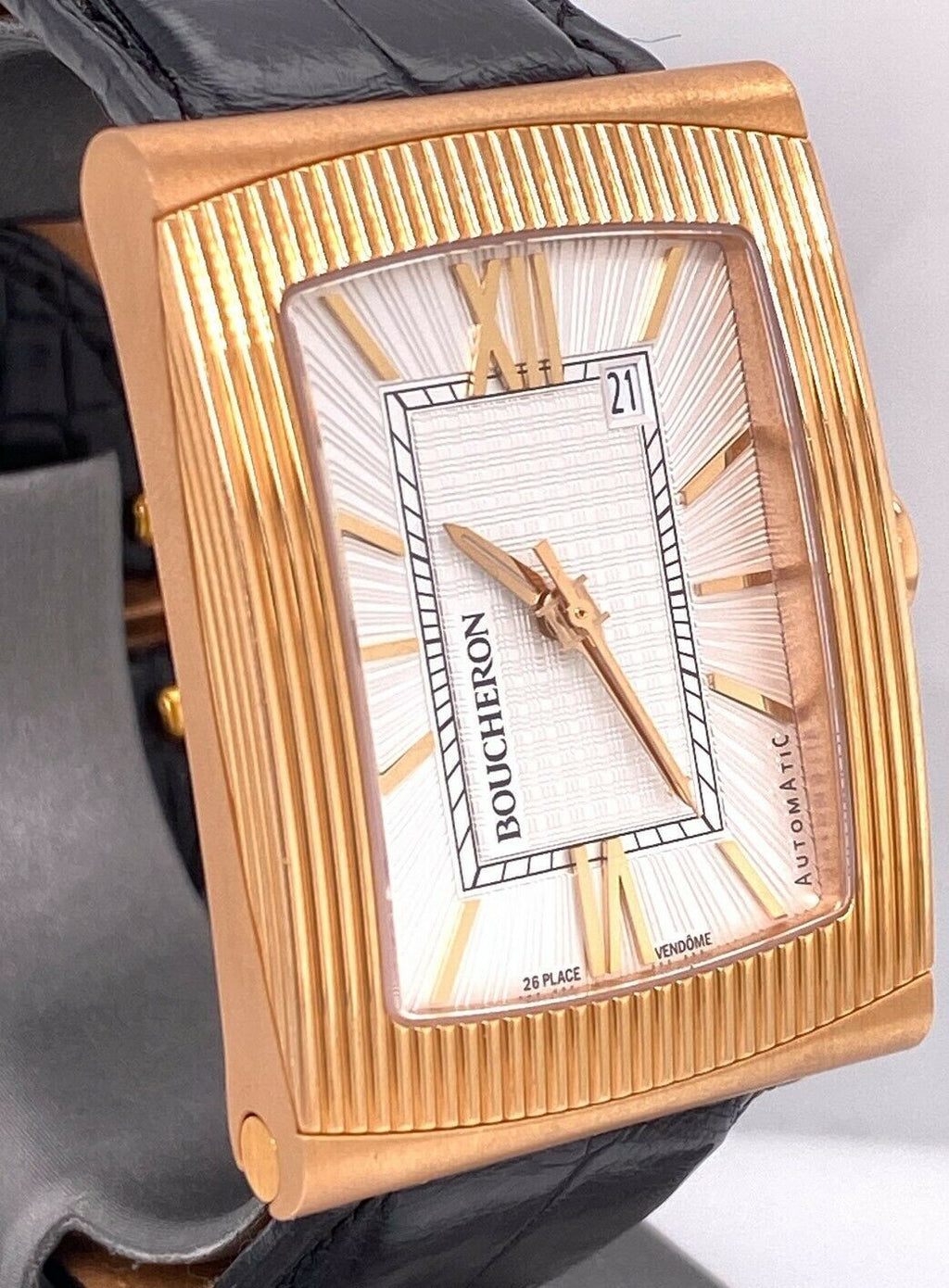 Boucheron Reflet Xl 18k Rose Gold Men's Automatic Watch