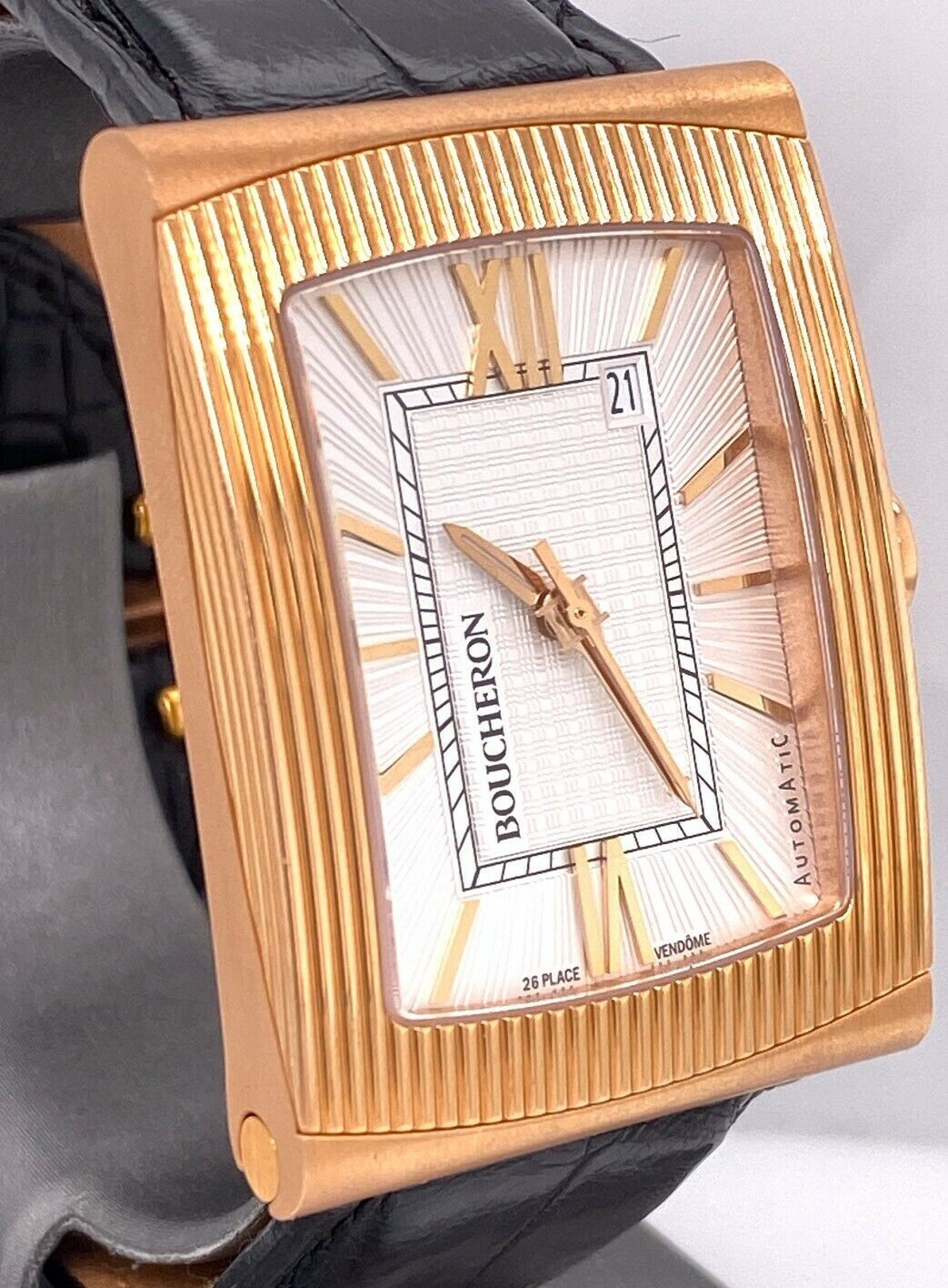 Boucheron Reflet Xl 18k Rose Gold Men's Automatic Watch