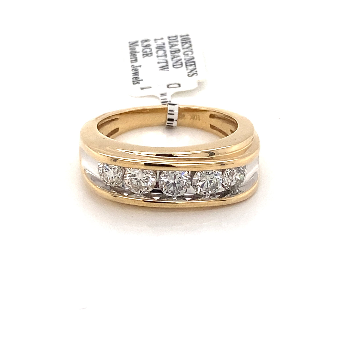 10k Yellow Gold 1.70 CT Diamond Men's Wedding Band
