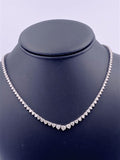 14k White Gold 12.00 CT Diamond Riviera Tennis Necklace, S15399