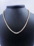 14k Yellow Gold 12.00 CT Diamond Riviera Tennis Necklace