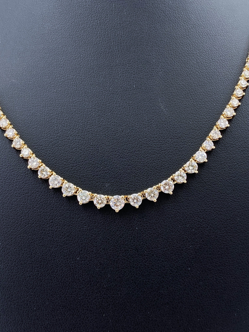 14k Yellow Gold 8.50 CT Diamond Riviera Tennis Necklace, S15397