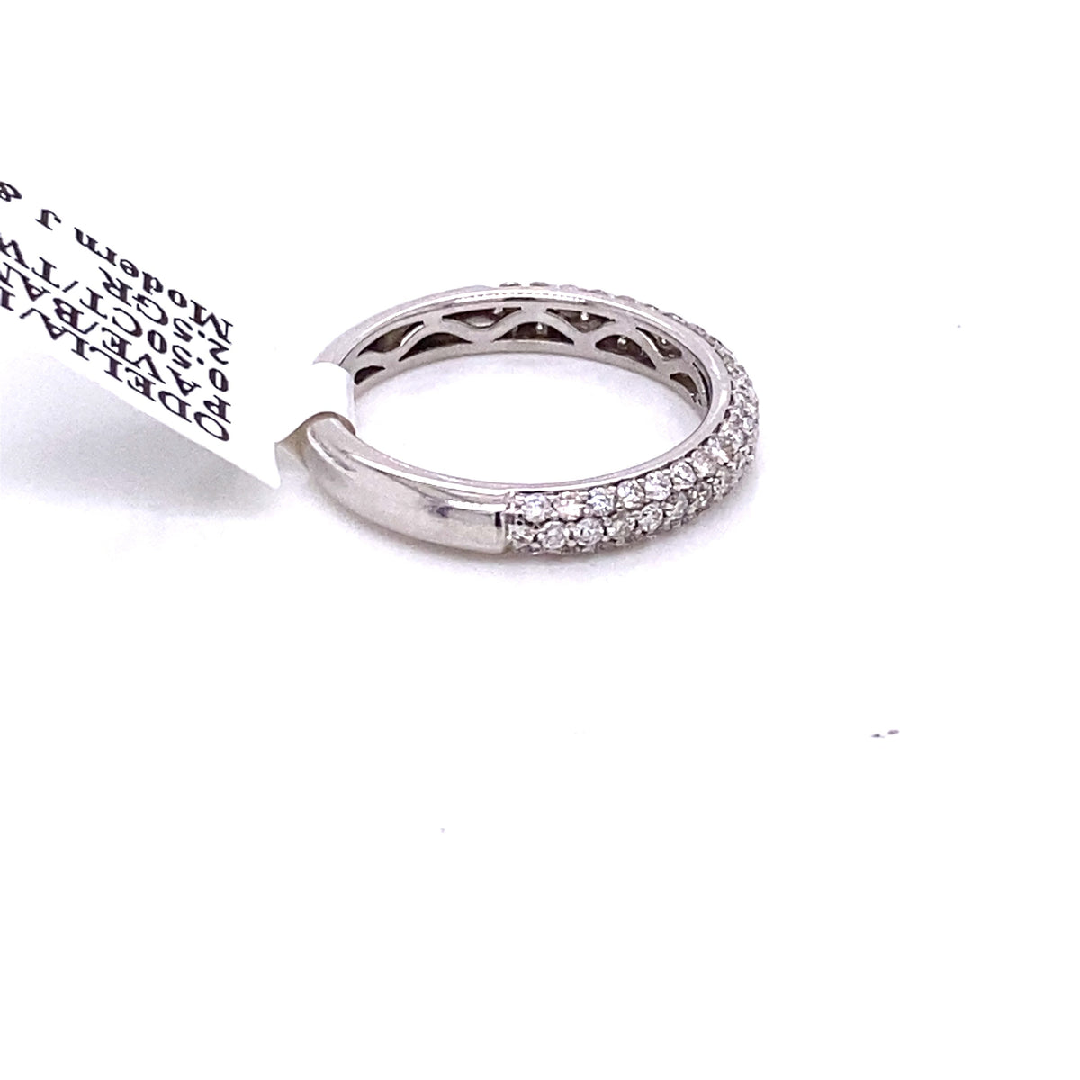 Odelia 18k White Gold 0.50 CT Diamond Pave Wedding Band