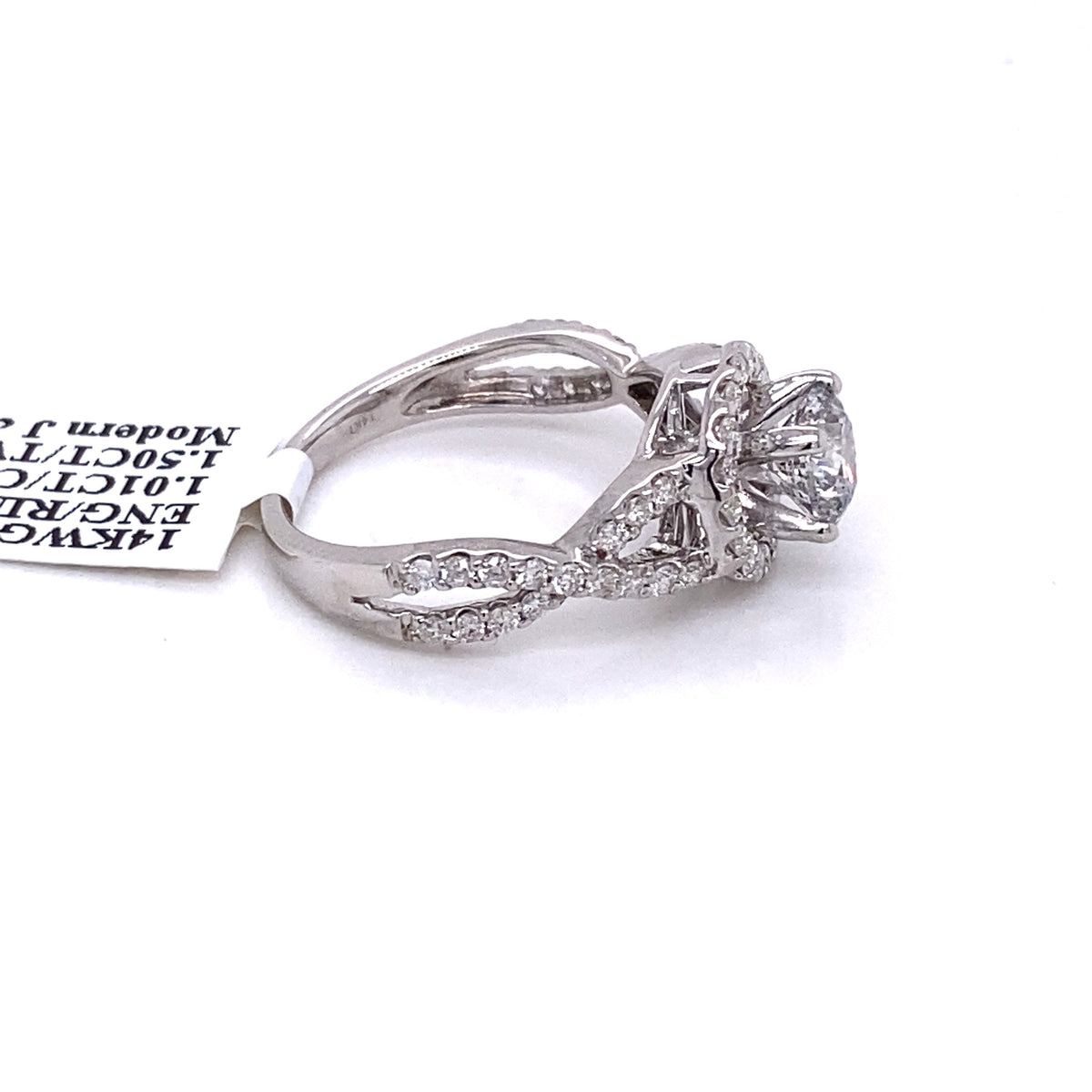 14k White Gold 1.50 CT Diamond Halo Engagment Ring