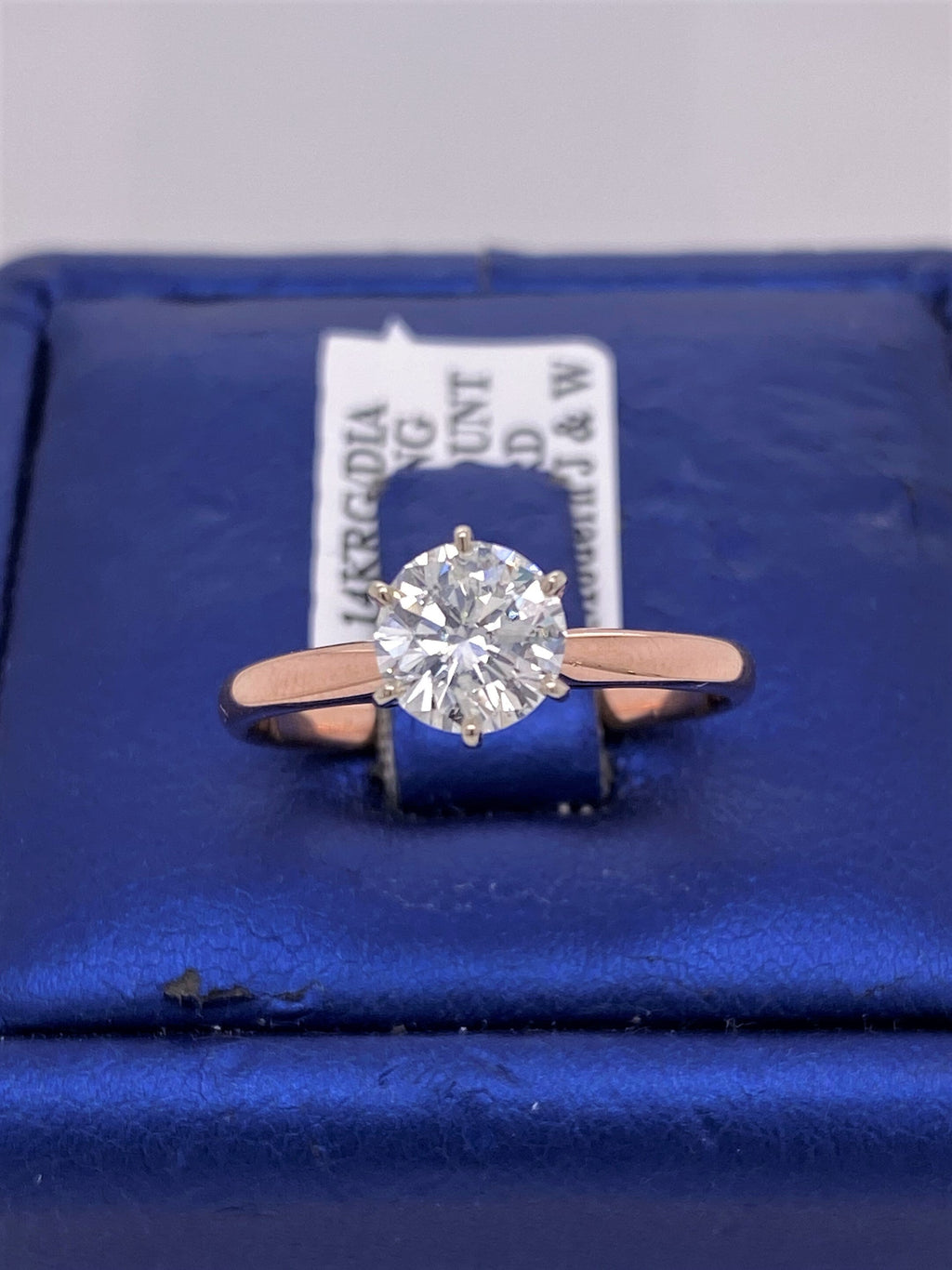 14k Rose Gold Solitaire 1.01 CT Diamond Engagament Ring