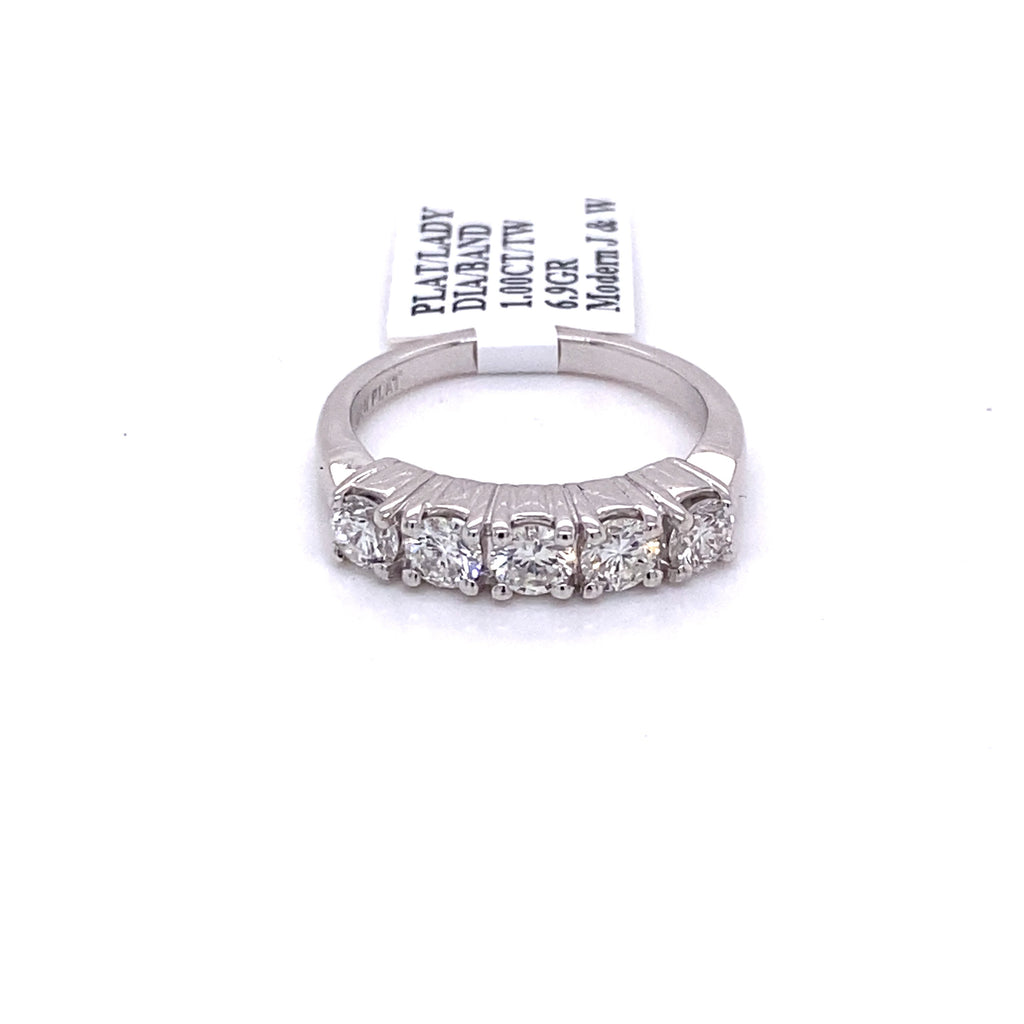 Platinum 1.00 CT Diamond Ladies Wedding Band
