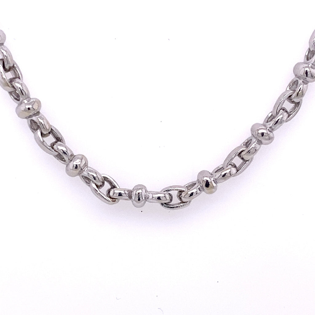 14k White Gold Fancy Men's Chain Necklace, S106881