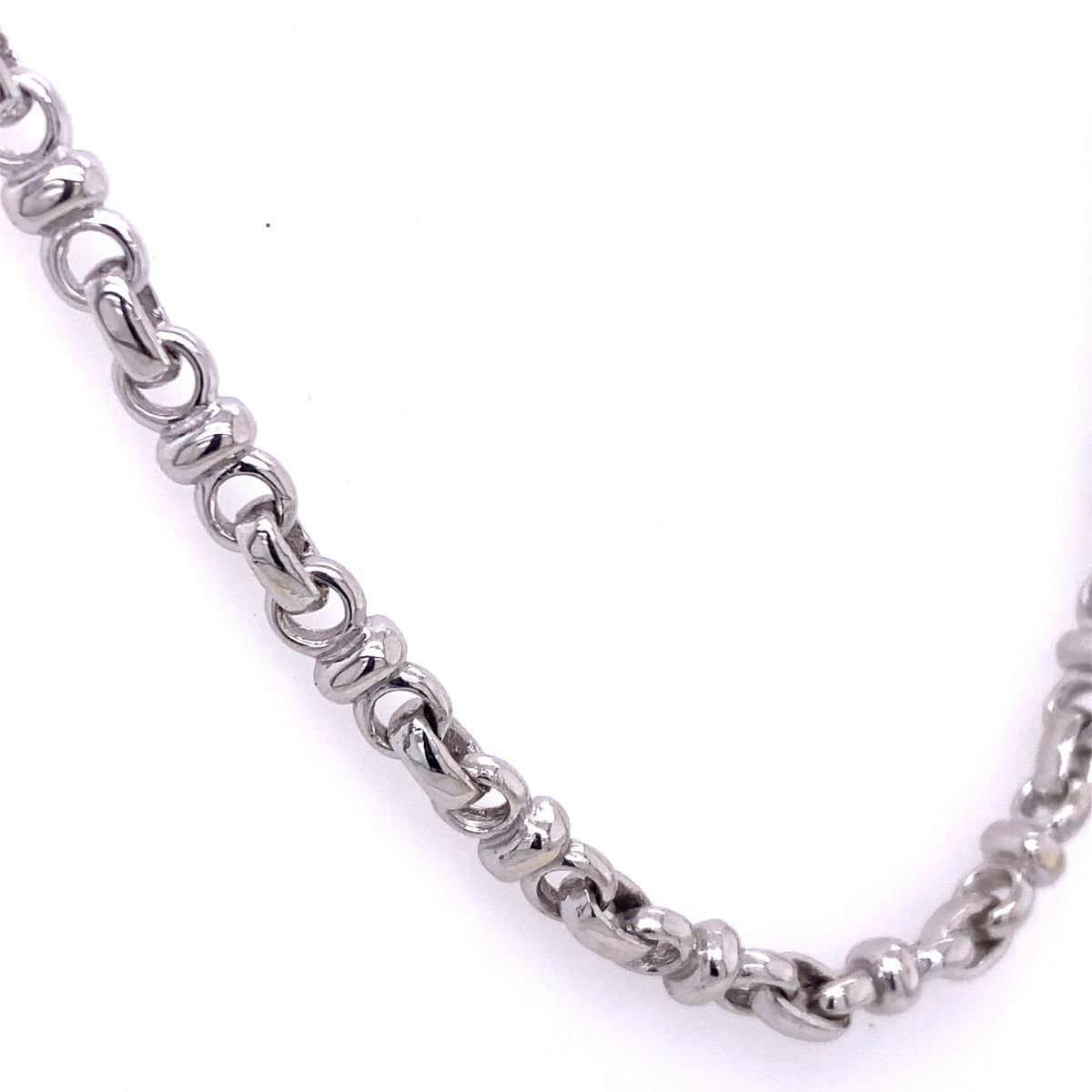 14k White Gold Fancy Men's Chain Necklace, S106881