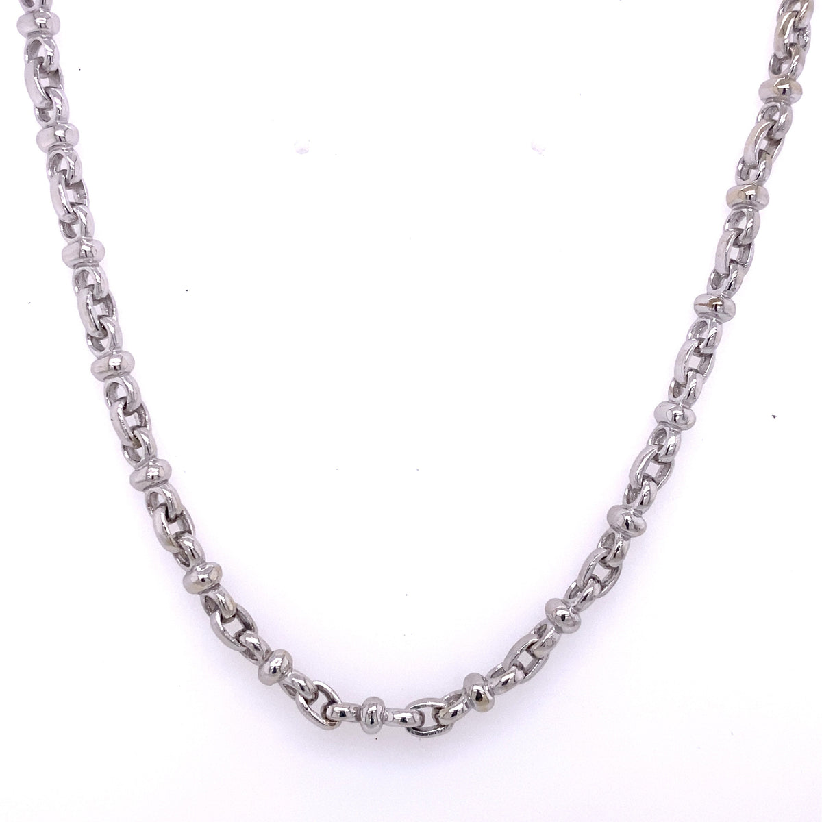 14k White Gold Fancy Men's Chain Necklace, S106881