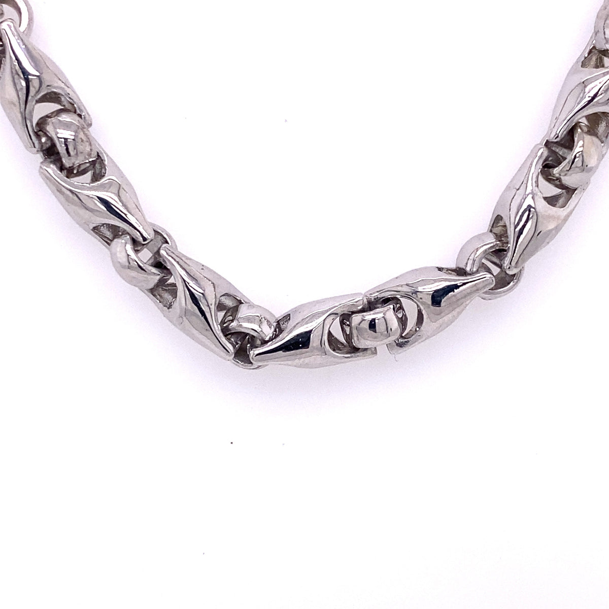 14k White Gold Fancy Men's Chain Necklace, S106882