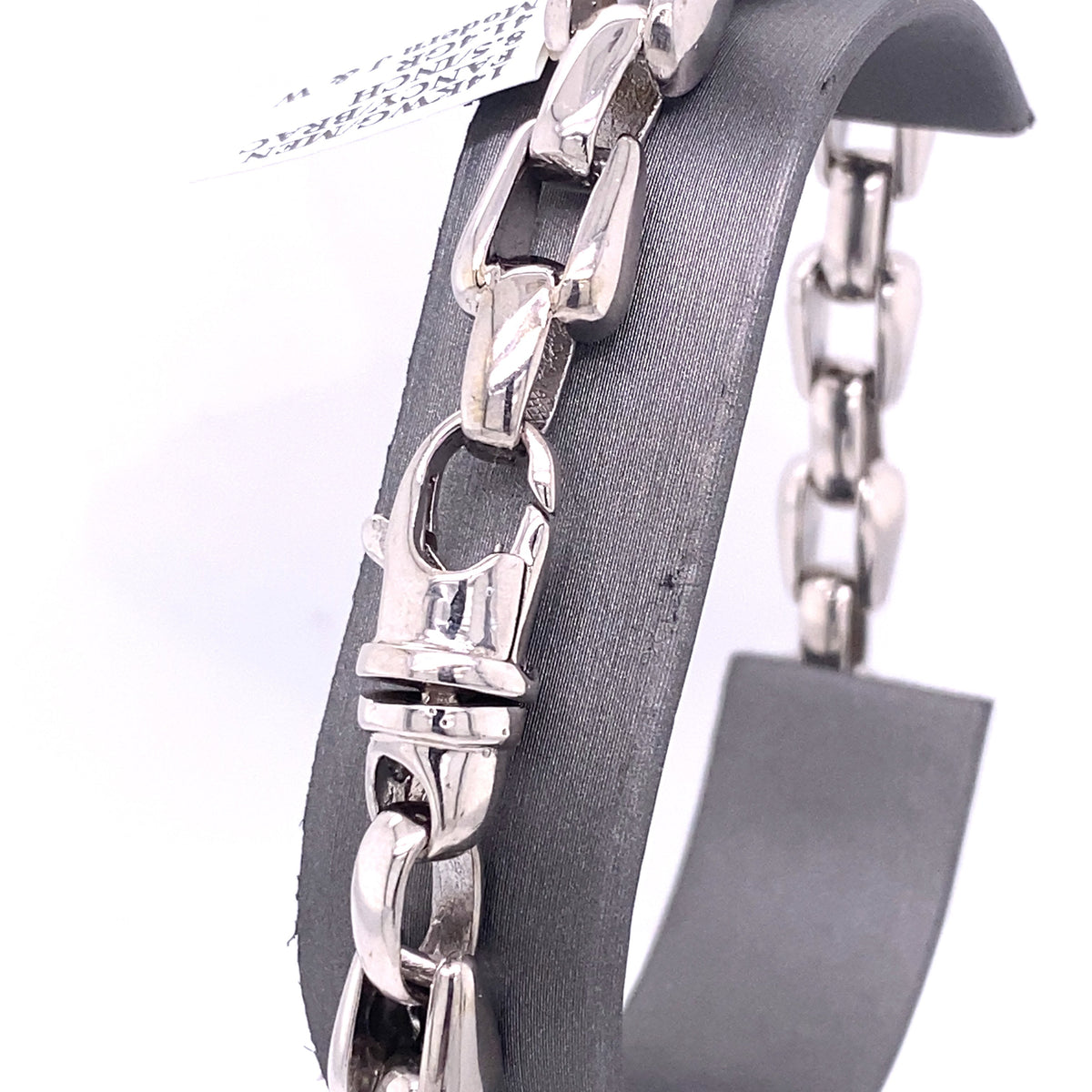 14k White Gold Fancy Men's Chain Bracelet, S106964
