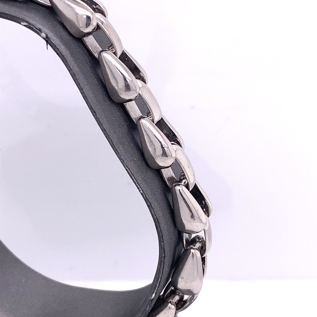14k White Gold Fancy Men's Chain Bracelet, S106964