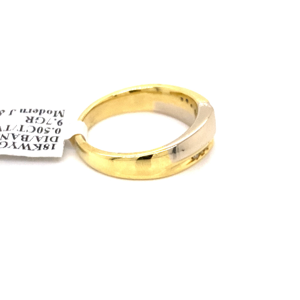 Fancy 18k Two-Tone Gold 0.50 CT Diamond Men's Ring