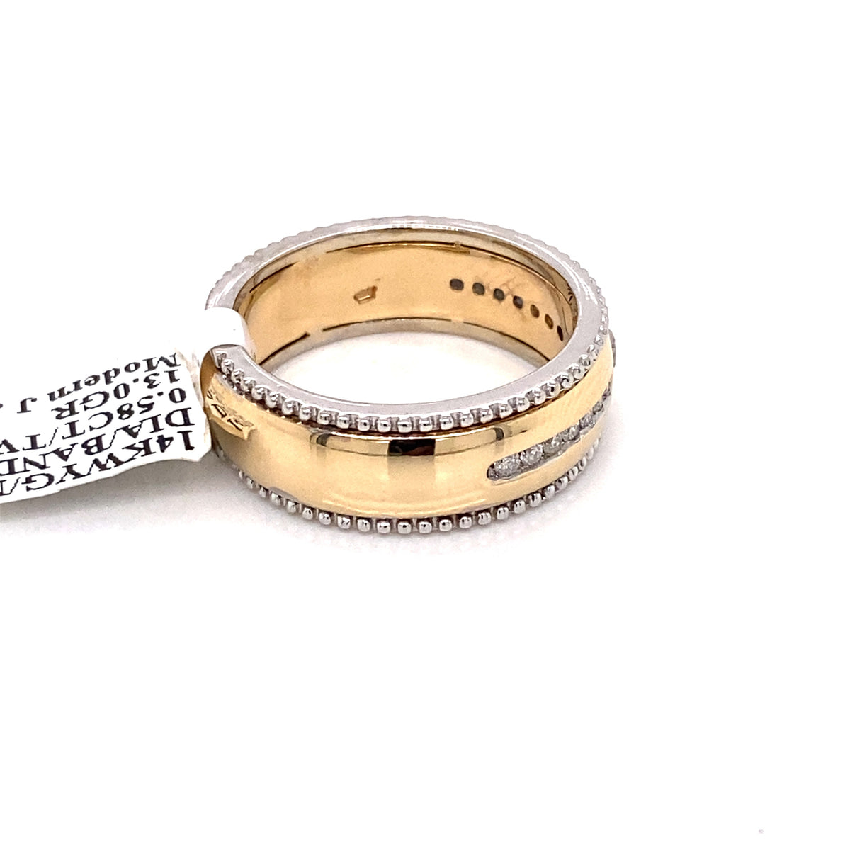 14k Two Tone Gold 0.58 CT Diamond Men's Fancy Band
