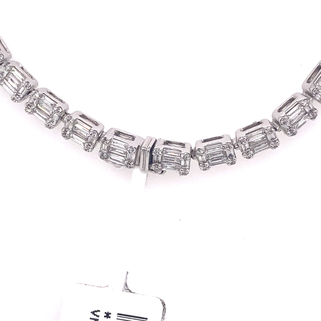 14k White Gold 12.50 CT Diamond Ladies Necklace