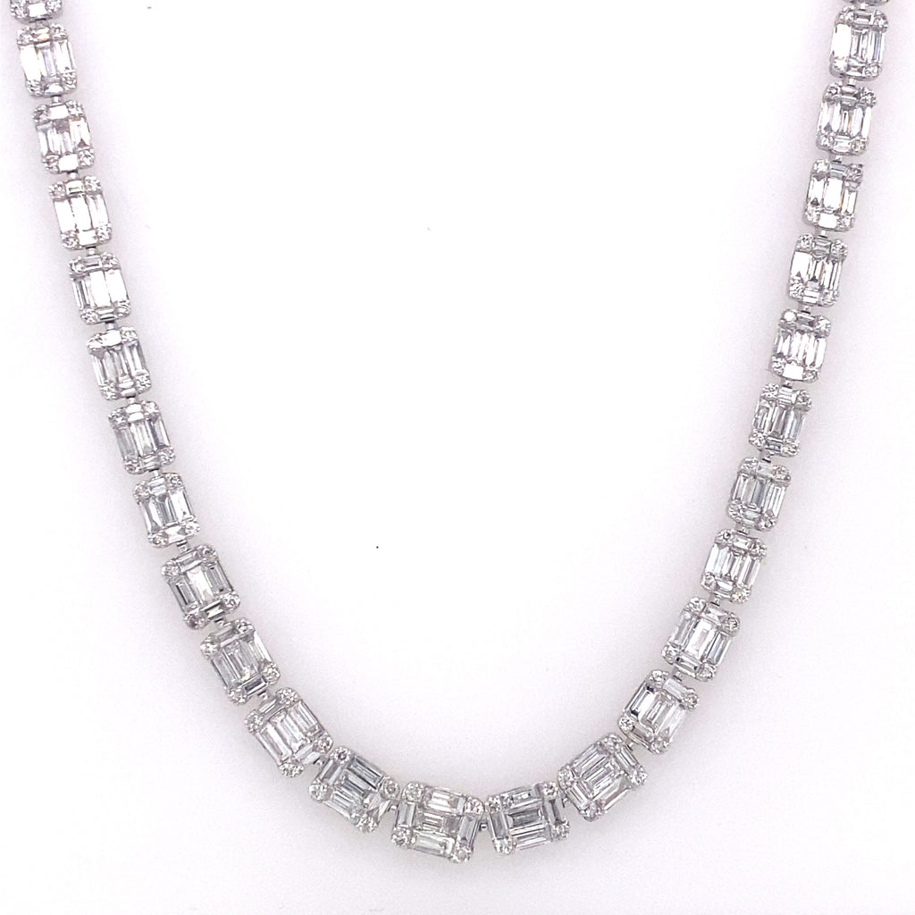 14k White Gold 12.50 CT Diamond Ladies Necklace