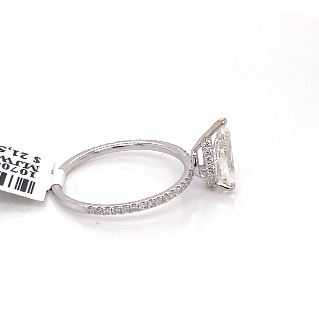 EGL Cert.18k White Gold 1.50 CT Pear Cut Diamond Engagment Ring