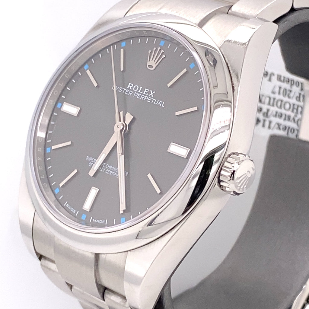 Pre-Owned Rolex Oyster Perpetual Rhodium Dial Steel 39mm Watch 114300 Philadelphia