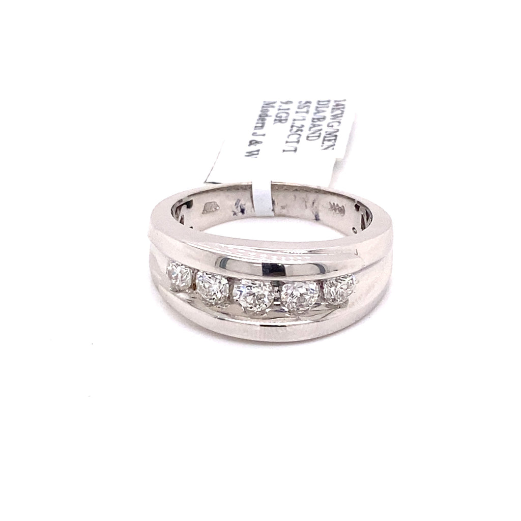 14k White Gold 1.25 CT Diamond Wedding Band