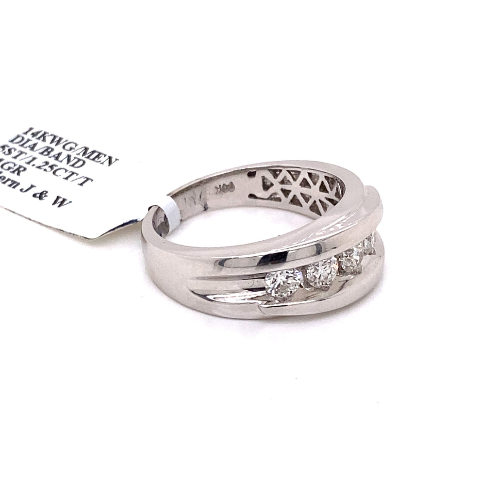 14k White Gold 1.25 CT Diamond Wedding Band