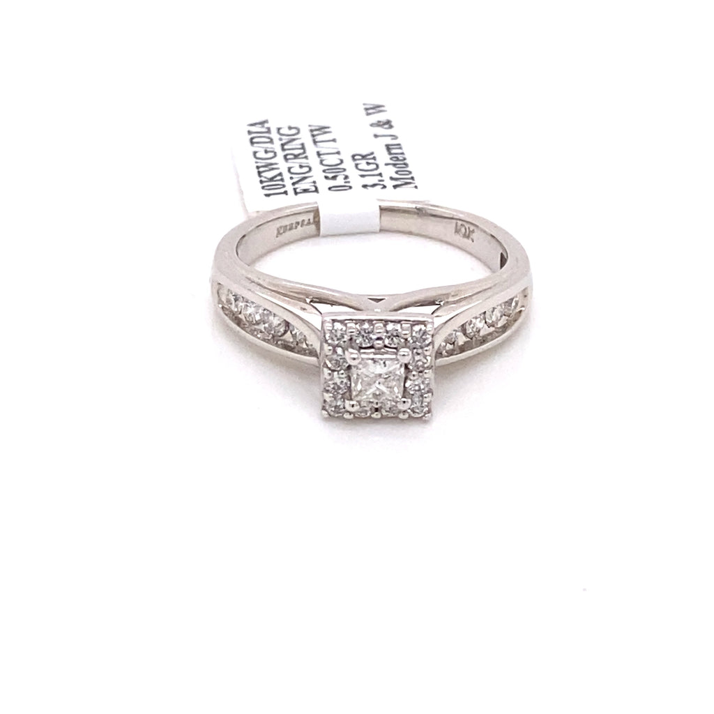 10k White Gold 0.50 CT Diamond Ladies Enagement Ring
