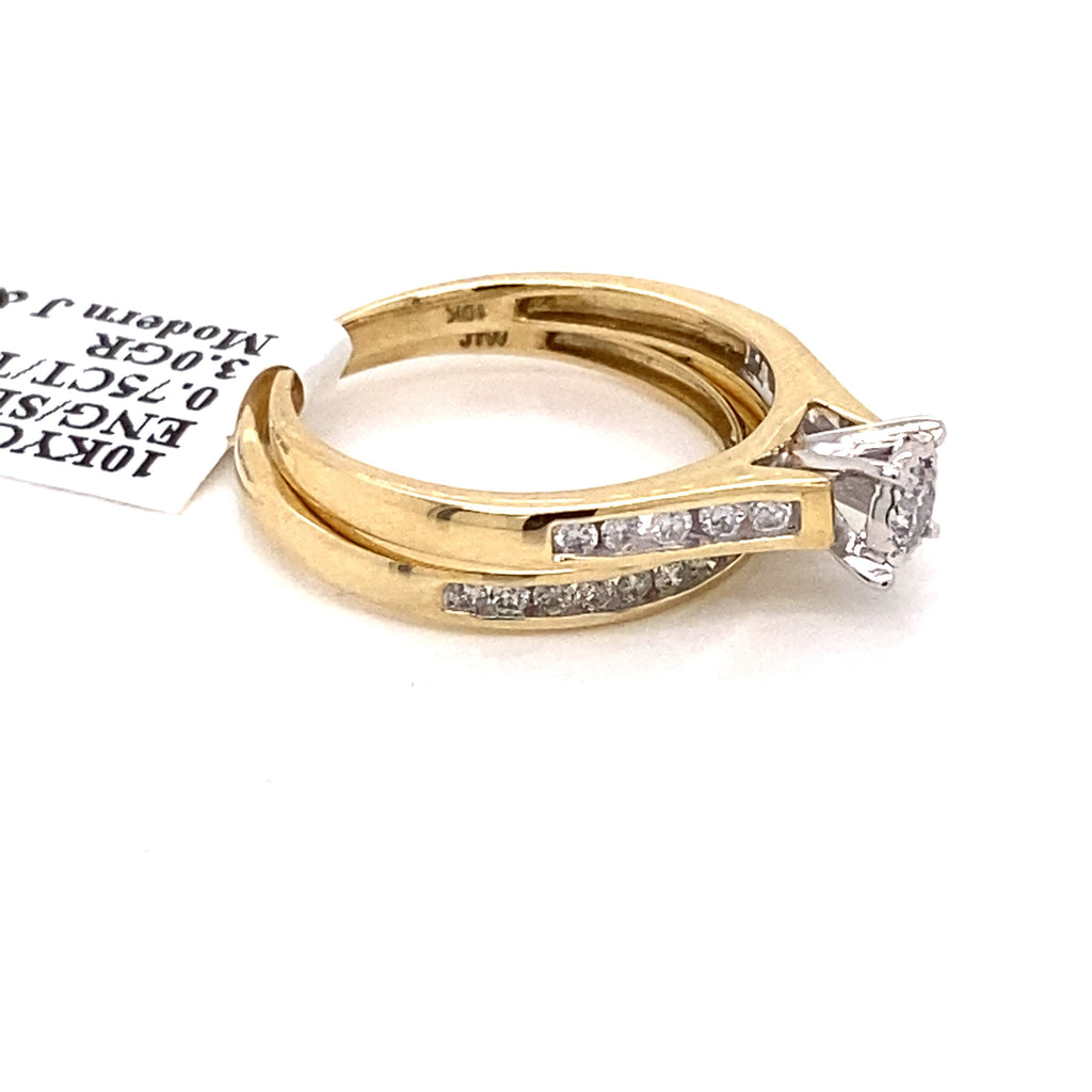 10k Yellow Gold 0.75 CT Diamond Engagement Ring Set