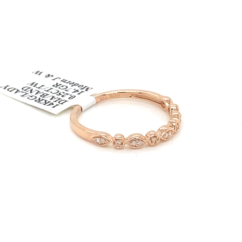 14k Rose Gold 0.25 CT Diamond Ladies Band