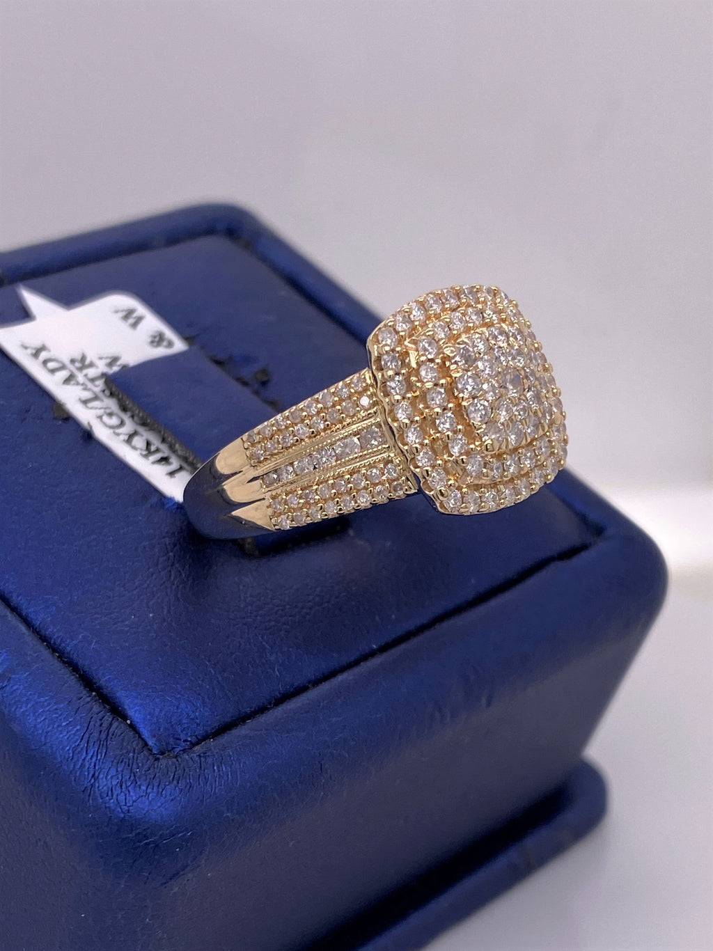 14K Yellow Gold 1.00 CT Diamond Cluster Ladies Ring
