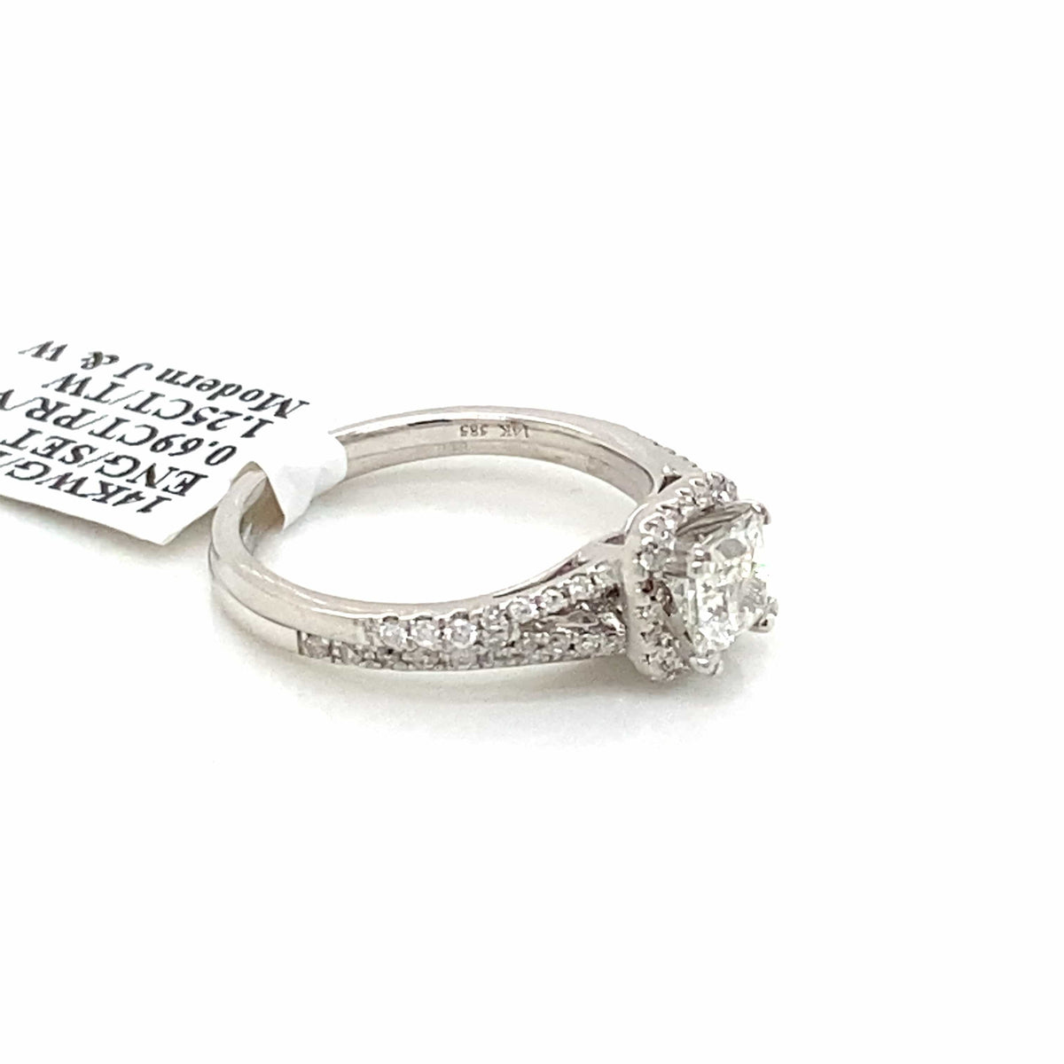 14k White Gold 1.25 CT Diamond Engagement Ring Set