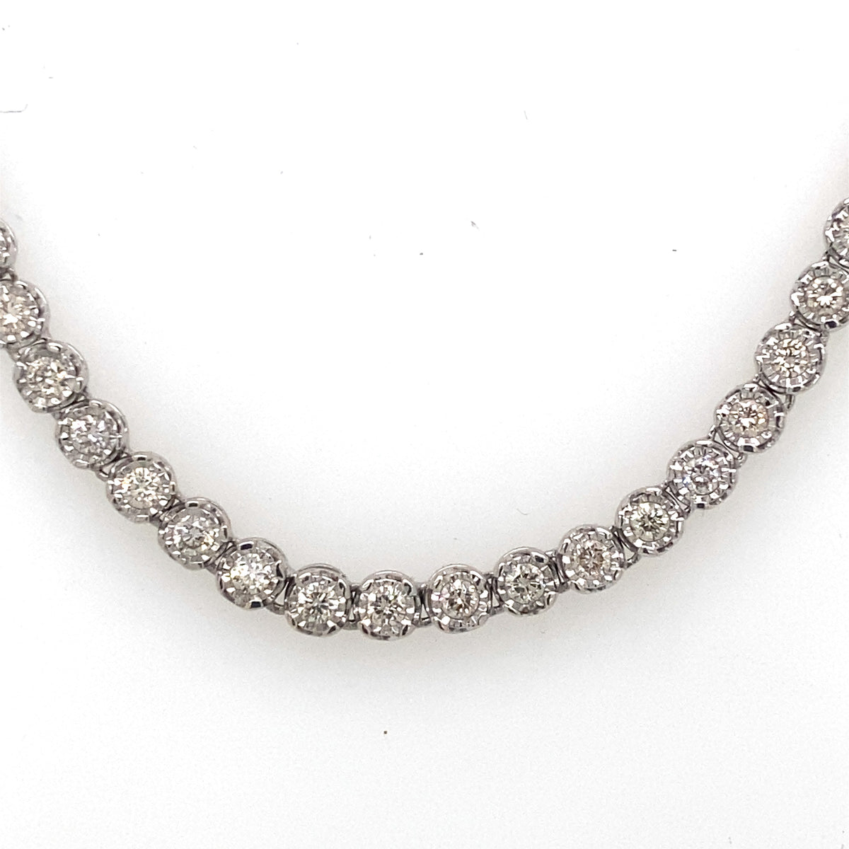 10k White Gold 6.00 CT Diamond Tennis Necklace