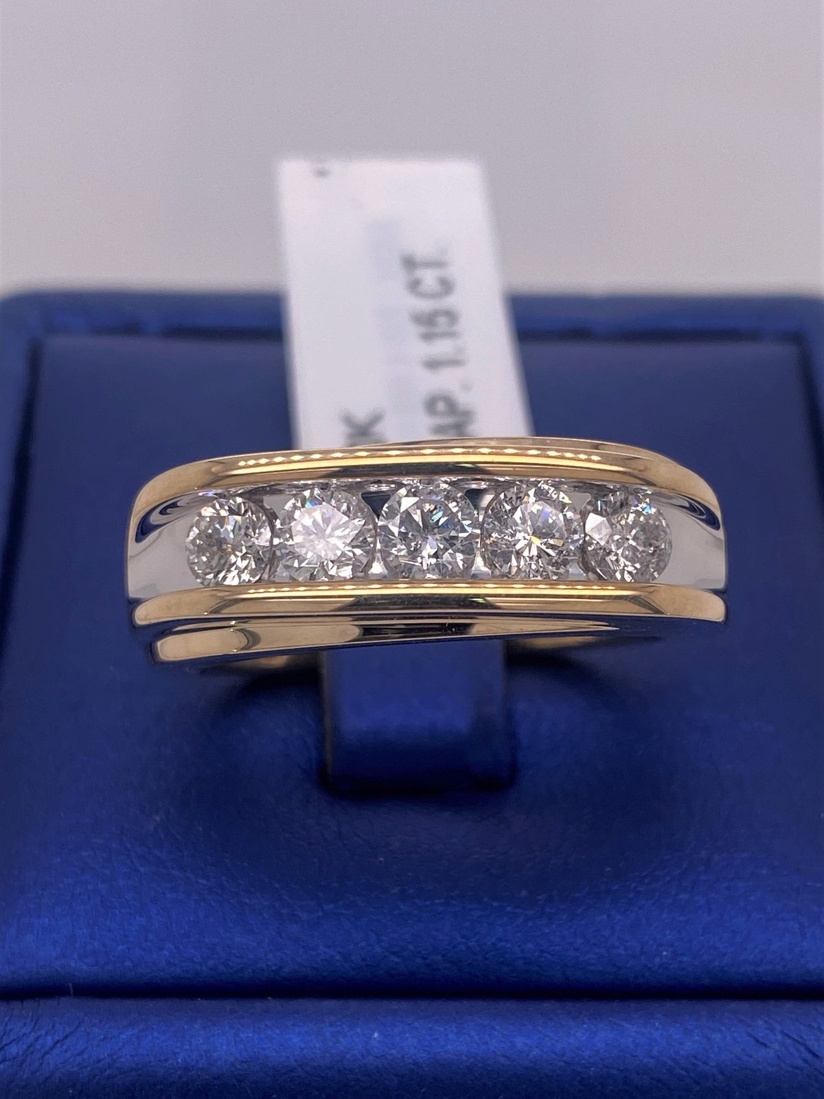 10k Two Tone Gold 1.15 CT Diamond Men's Wedding Band