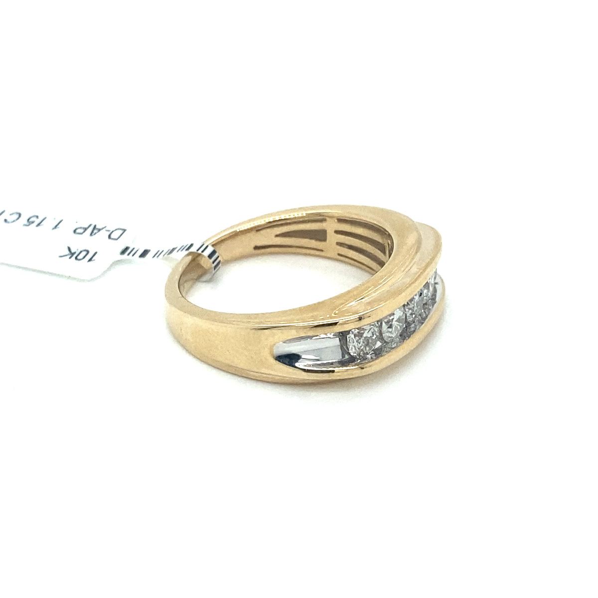 10k Two Tone Gold 1.15 CT Diamond Men's Wedding Band