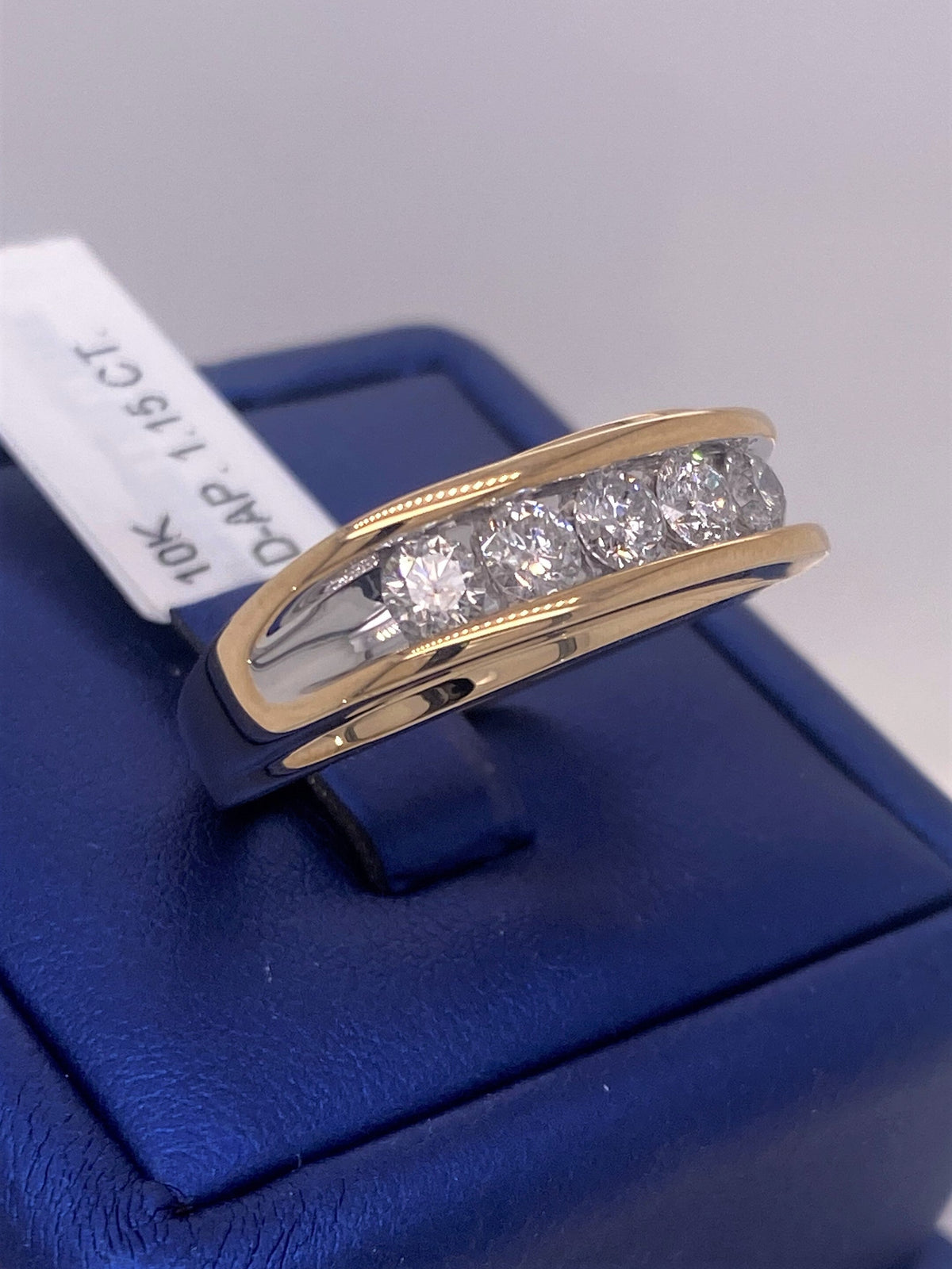 10k Two Tone Gold 1.15 CT Diamond Men's Wedding Band