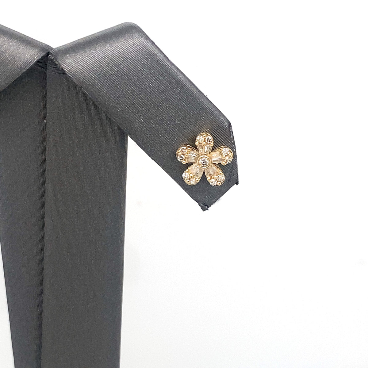 Movado 14k Yellow GOld 0.50 CT Diamond Flower Stud Earrings