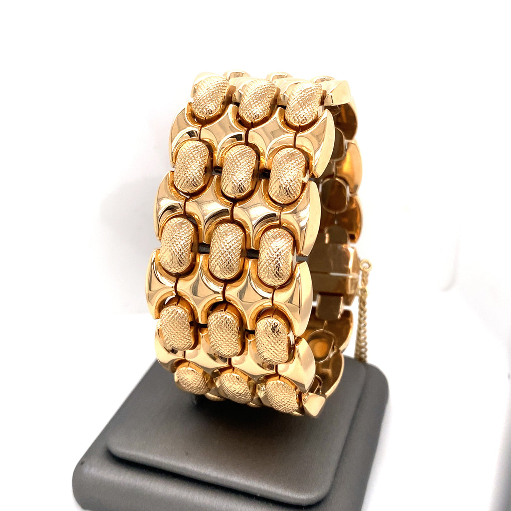 Estate 18k Rose Gold Ladies Wide Bracelet, S107089