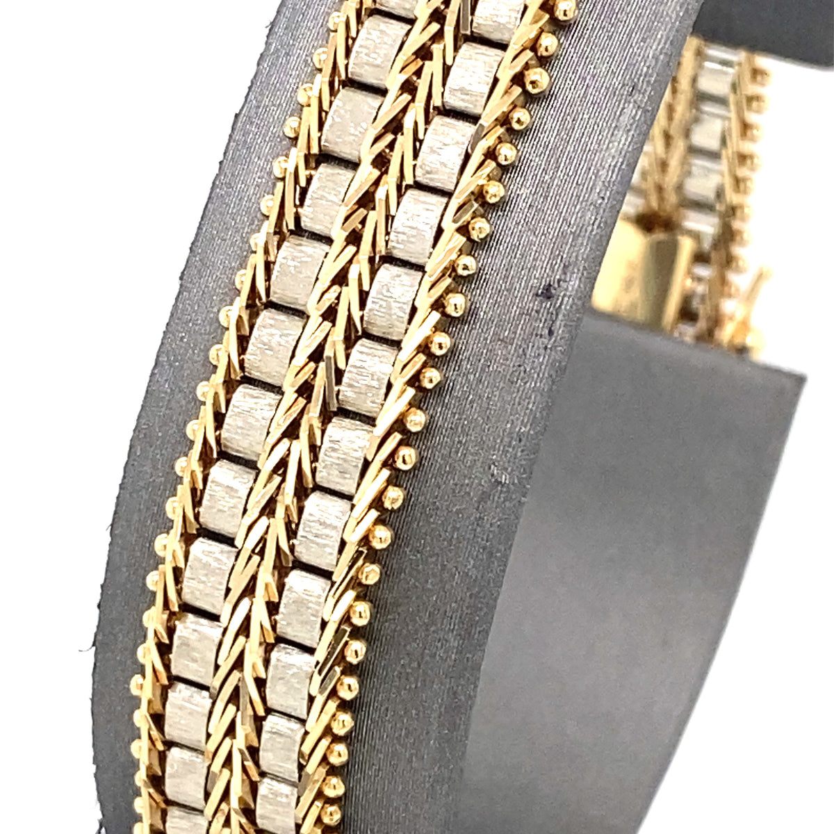 14k Two Tone Solid Gold Ladies Fancy Bracelet, S107094
