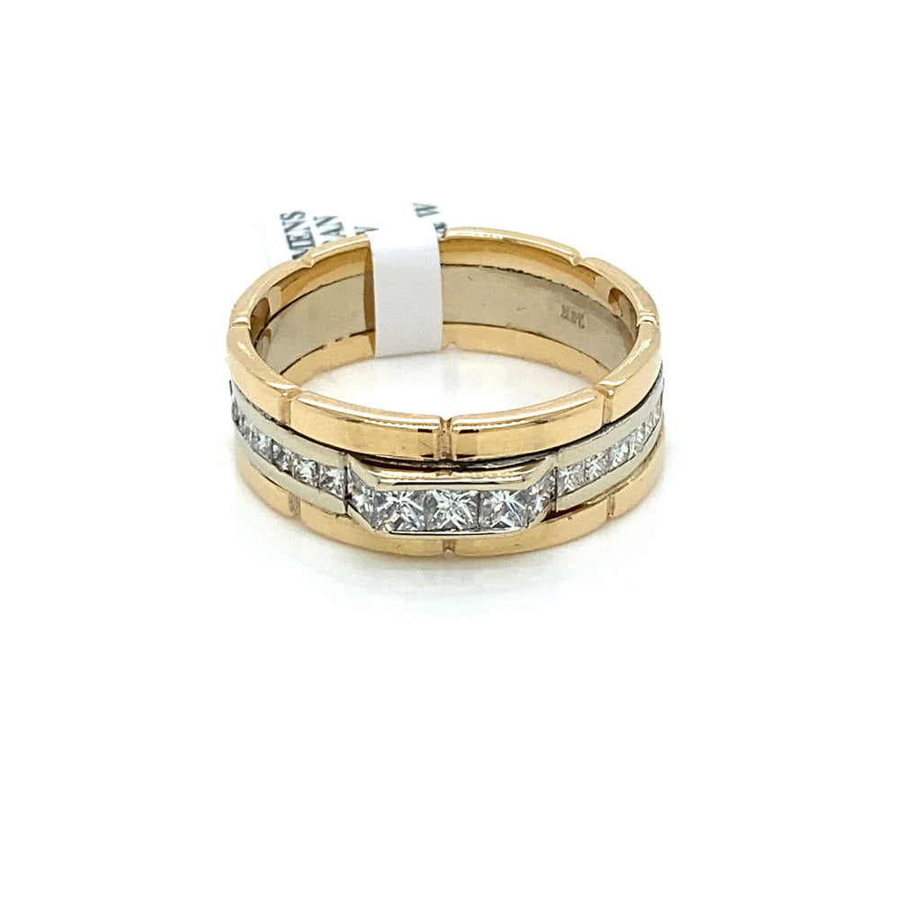 14k Yellow Gold 1.00 CT Diamond Men's Band