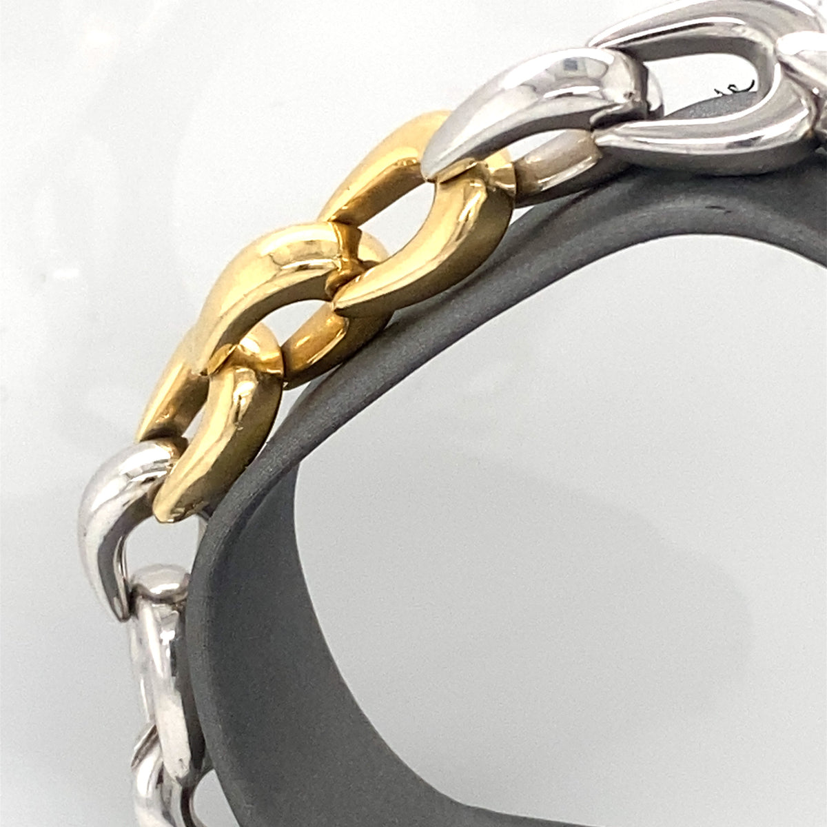 14K Two Tone Gold Fancy Link Bracelet, S107128