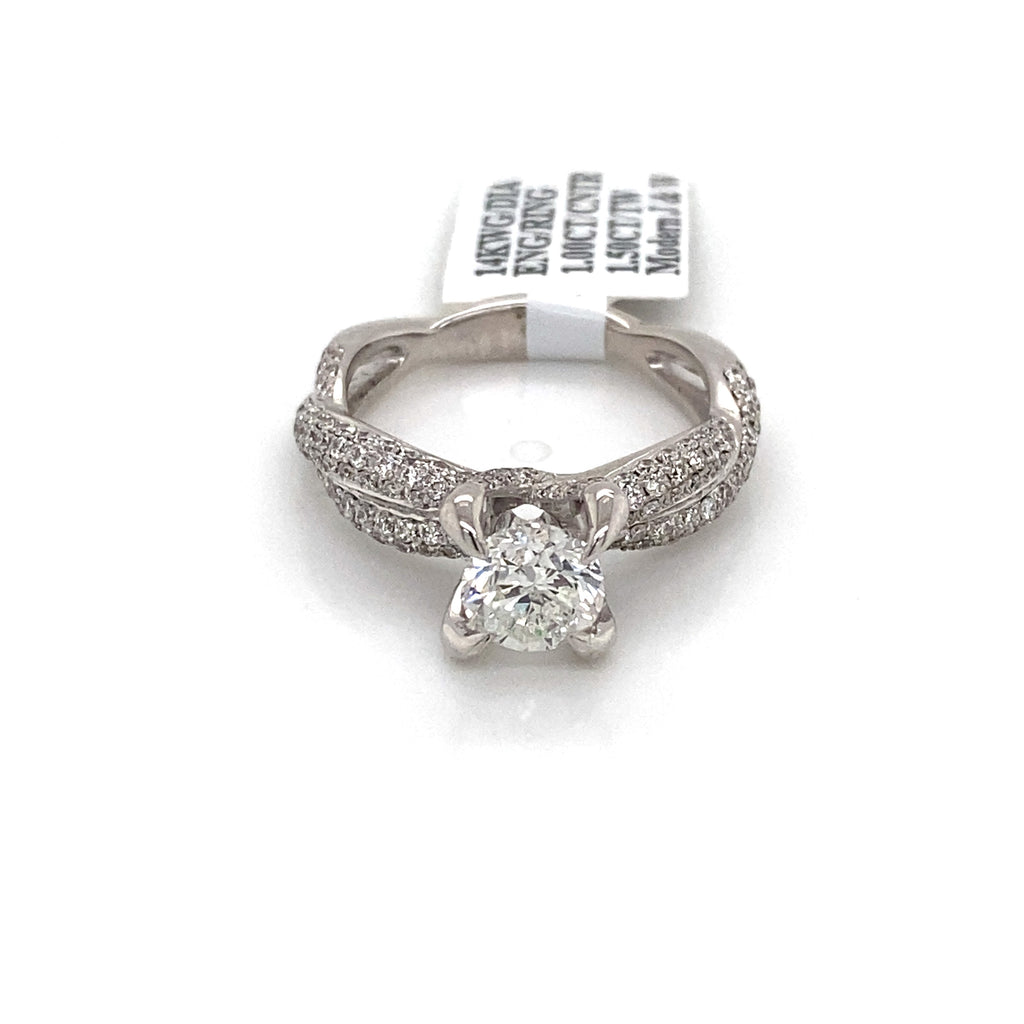 14k White Gold 1.50 CT Diamond Engagement Ring