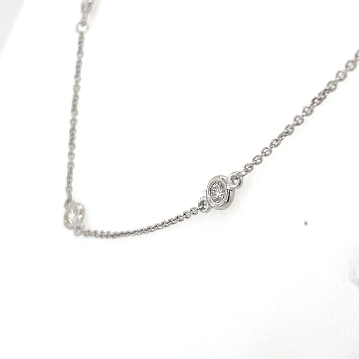 14k white Gold 1.00 CT Diamond By The Yard Necklace, S107140