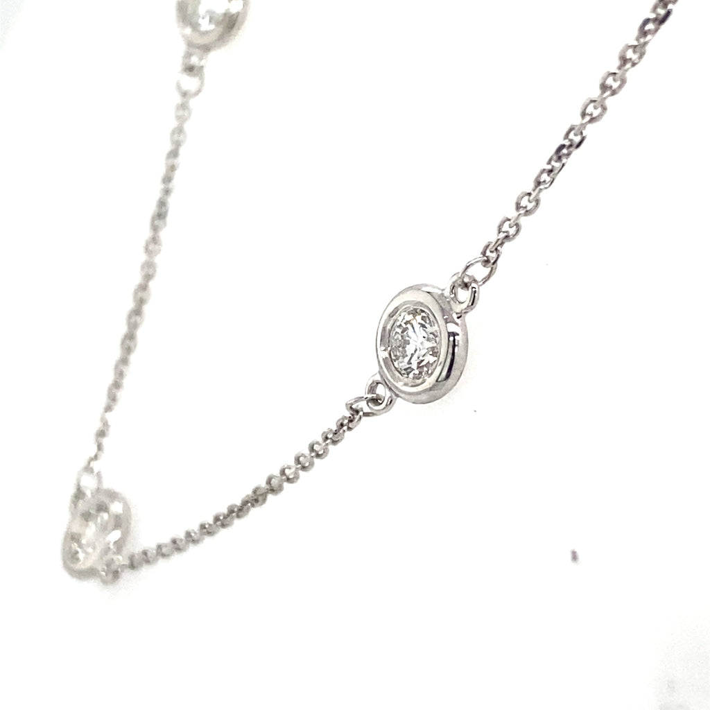14k White Gold 2.50CT Diamond By The Yard Necklace, S107139