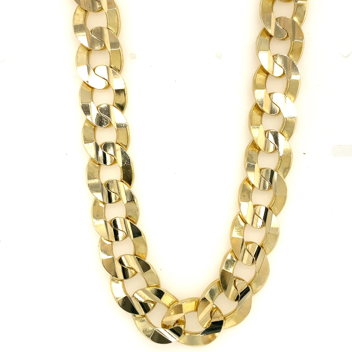 14K Yellow Gold Cuban Link Mens Chain Necklace, S107156