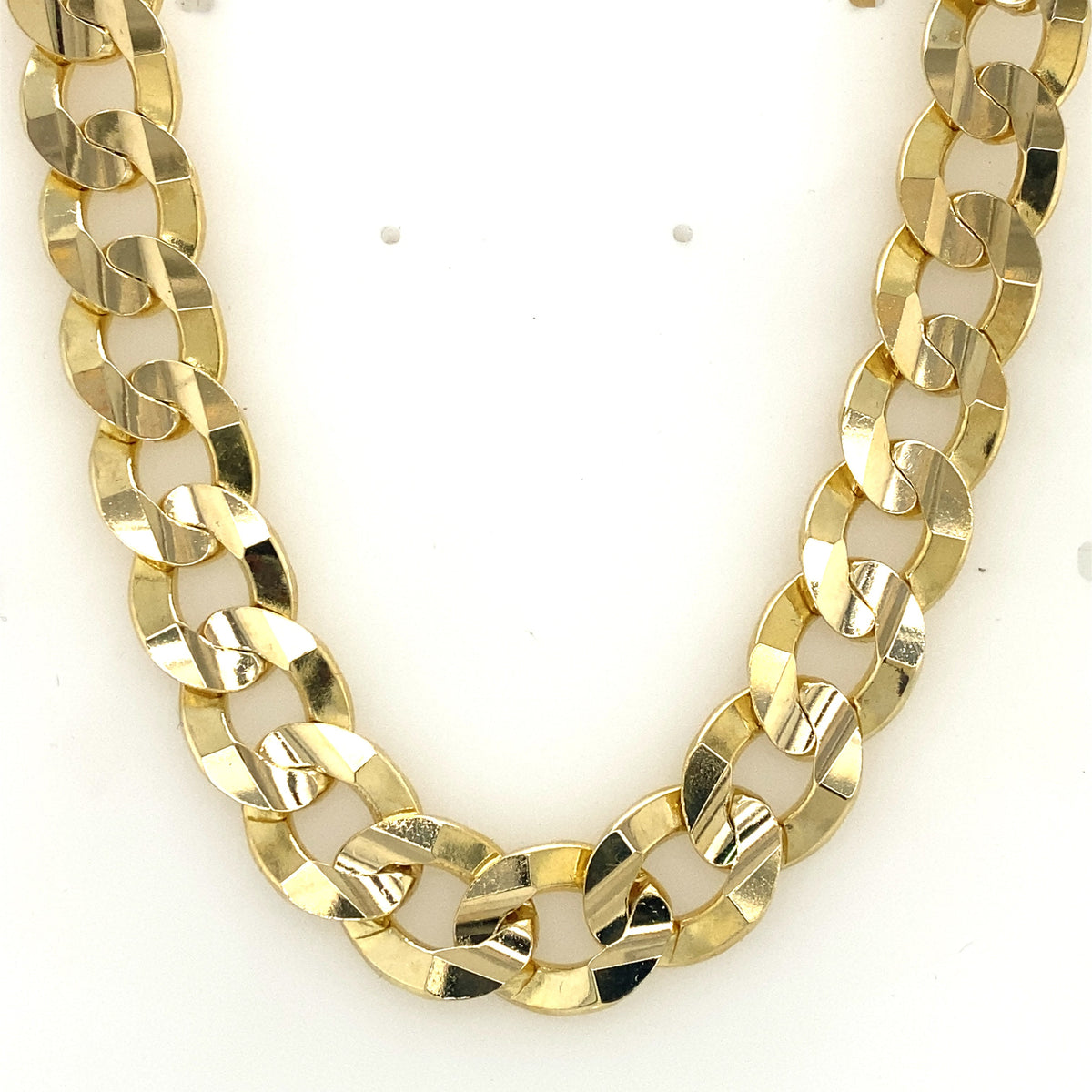 14K Yellow Gold Cuban Link Mens Chain Necklace, S107156